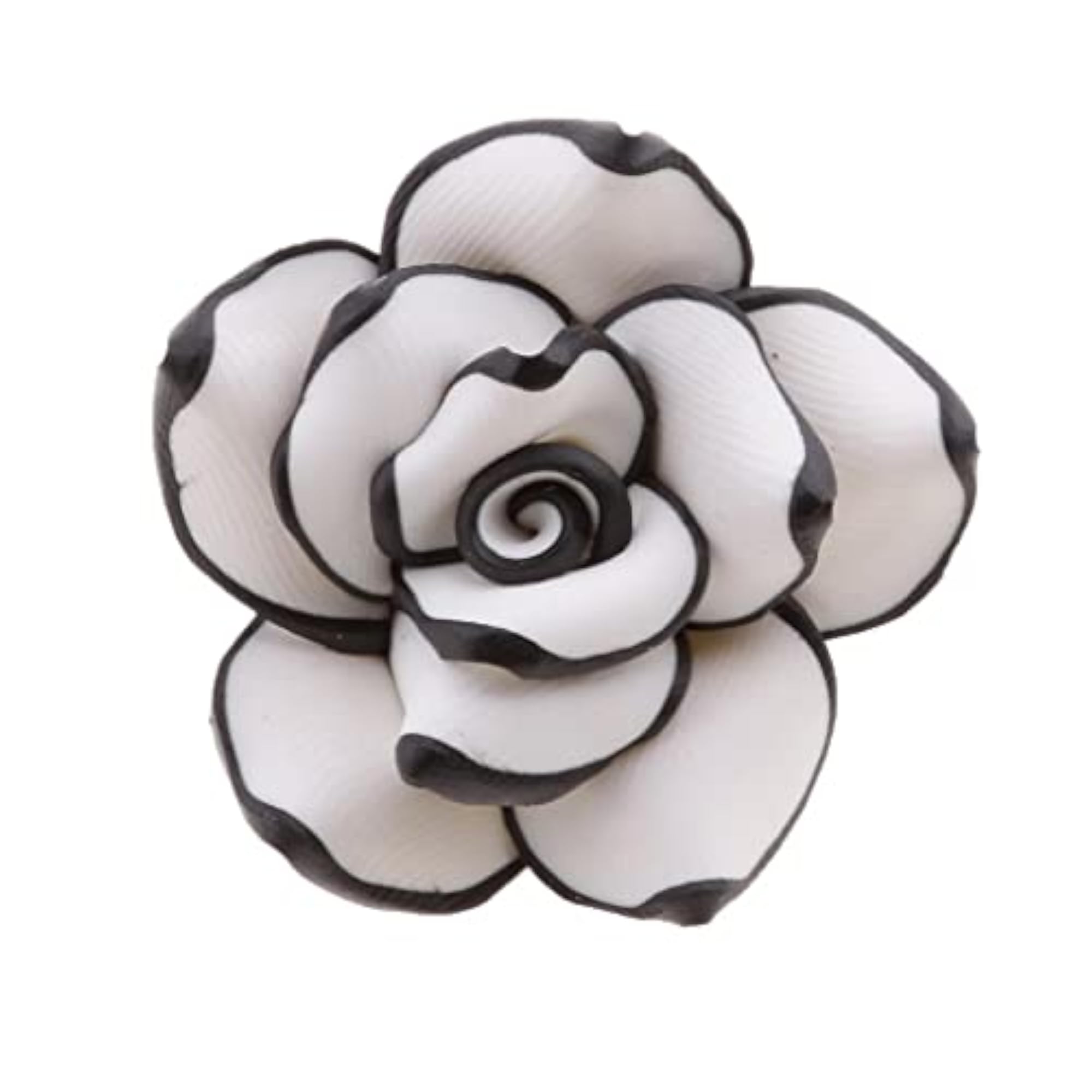 Handmade Vintage White Polymer Clay Flower Brooch